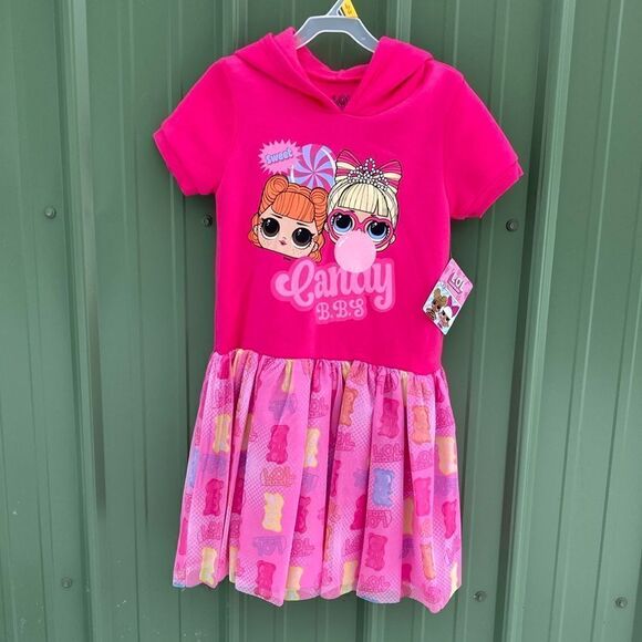 Girls L.O.L. Surprise! Hooded Shirt Sleeve Cosplay Dress with Tulle Tutu Size L - Picture 1 of 13
